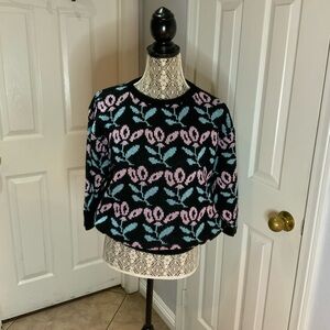 Vintage 80s floral sweater